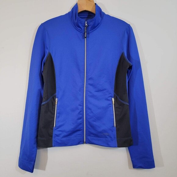 Calvin Klein Performance Jacket Full Zip Activewear Womens Small Blue‎ Black - Picture 5 of 9